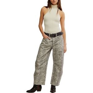 Free People Snakeprint barrel pants